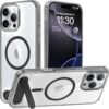 Elzzi Magnetic Stand for iPhone 15 Pro Max Case with Premium Invisible Stand [Military Drop Protection][Compatible with Mag-Safe] Non Yellowing Camera Protection TPU+PC for Men & Women (Black)
