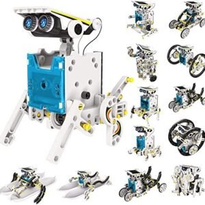 Eyesign Stem 13-In-1 Solar Educational Robot Kit Toys - Powered By The Solar Energy - Building Kit Diy Assembly Battery Operated Robotic Set - For Kids, Children & Girls
