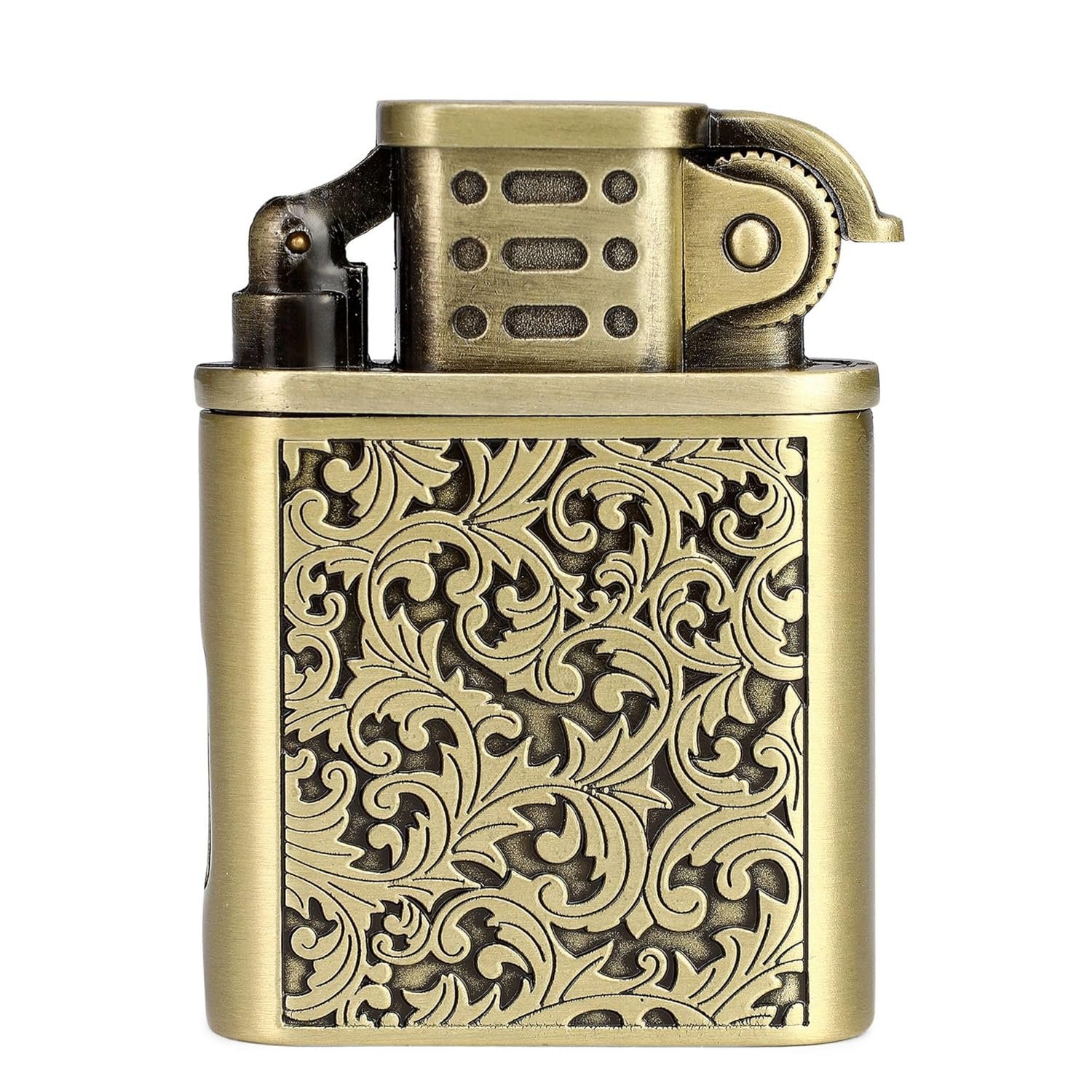 First Dot Luxury Lighter - Windproof, Refillable Sturdy Metal Pocket Lighter - Ideal Gift For Men