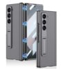 Flex Armor Ultra Hybrid Luxury Leather Case for Samsung Galaxy Z Fold 6 Case – with Kickstand. Includes Free Tempered Glass Screen Protector Comfortable Grip, Scratch Resistant (Grey)