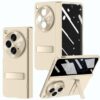 for OnePlus Open Case with Privacy Screen Protector, All-Inclusive Phone Case with Hinge Protection Screen Protector Scratch-Resistant Kickstand Hard PC Protective Cover for OnePlus Open Gold