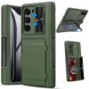 for Samsung Galaxy Z Fold 5 Case with Card Holder & Stand & Slide Camera Cover & Hinge Protection & Screen Protector, Rugged Kickstand Wallet Phone Case for Samsung Galaxy Z Fold 5 5G 2023, Green