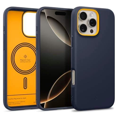 Gaffar India by Nano Pop Mag for iPhone 16 Pro Case [Soft & Dust Free Material] Magnetic Military Grade Drop Protection Back Cover Case for iPhone 16 Pro (TPU and PC | Blueberry Navy)