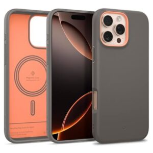 Gaffar India by Nano Pop Mag for iPhone 16 Pro Case [Soft & Dust Free Material] Magnetic Military Grade Drop Protection Back Cover Case for iPhone 16 Pro (TPU and PC | Papaya Gray)
