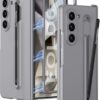 Gaffar India Contrast Magnetic Hinge Case for Samsung Galaxy Z Fold 6 | Inbuilt S-Pen Holder Stand Hybrid Back Cover (Grey with Black Pen)