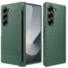 Gaffar India Geometric S Pen Holder Hinge Protection Back Cover for Samsung Galaxy Z Fold6 / Fold 6 | Slim Shock Proof Case with Inbuilt Glass & S Pen Slot (Green)