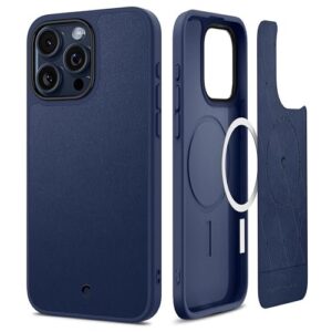 Gaffar India Kajuk Mag for iPhone 15 Pro Max Case, Faux Leather iPhone 15 Pro Max Back Cover - Navy