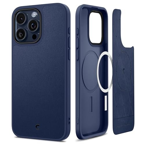 Gaffar India Kajuk Mag for iPhone 15 Pro Max Case, Faux Leather iPhone 15 Pro Max Back Cover - Navy