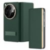 Gaffar India Magnetic Leather Flip Cover with Hinge Protection Compatible with OnePlus Open (Release 2023) Hard PC Built-in Kickstand Camera Protection Case, Green