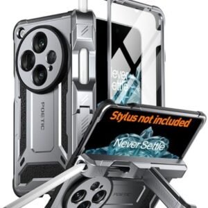 Gaffar India Spartan Case for OnePlus Open/Oppo Find N3, [Hinge Protection] [Kickstand] [Oppo Pen Holder] Full-Body Protective Rugged Cover, Built-in Screen Protector, Gun Metal