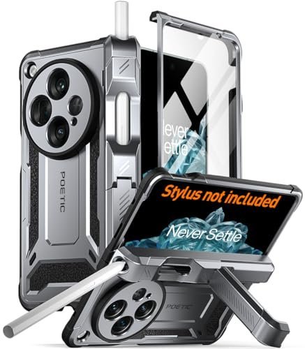 Gaffar India Spartan Case for OnePlus Open/Oppo Find N3, [Hinge Protection] [Kickstand] [Oppo Pen Holder] Full-Body Protective Rugged Cover, Built-in Screen Protector, Gun Metal