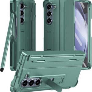 Gaffar India Ultra Hybrid Premium Armor Case for Samsung Galaxy Z Fold 4 with Built-in New Compact S Pen (Free) + (Screen Protector) + (Kickstand) + (Magnetic Hinge) for Galaxy Fold 4 (Green)
