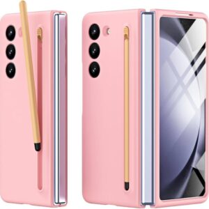 Gaffar India Ultra Hybrid Premium Case for Samsung Galaxy Z Fold 6 - Built-in Compact S Pen with (Screen Protector), Holder & Storage Slot, Full Protection Case, Sleek & Durable Design (Pink)