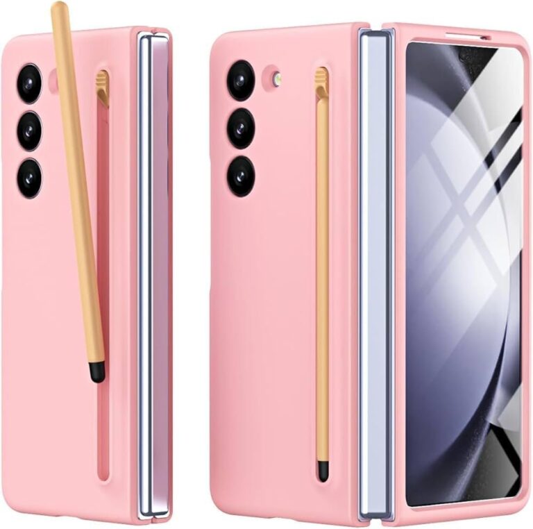 Gaffar India Ultra Hybrid Premium Case for Samsung Galaxy Z Fold 6 - Built-in Compact S Pen with (Screen Protector), Holder & Storage Slot, Full Protection Case, Sleek & Durable Design (Pink)