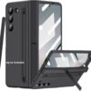 Ultra Hybrid Case with 2024 Slim S Pen Holder, Screen Protector, Hinge & Camera Protection, and Kickstand – Thin & Sleek 5G Cover for Galaxy Z Fold 6 – Black