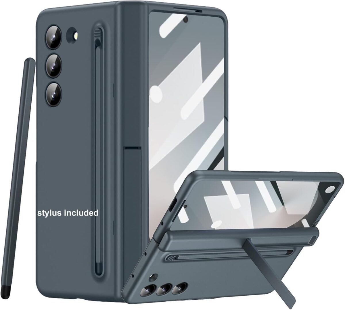 Ultra Hybrid Case with Slim S Pen Holder, Screen Protector, Hinge & Camera Protection, and Kickstand – Thin & Sleek 5G Stand Cover for Galaxy Z Fold 6 – Green