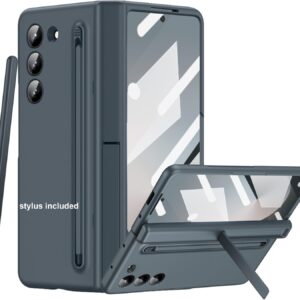 Ultra Hybrid Case with Slim S Pen Holder, Screen Protector, Hinge & Camera Protection, and Kickstand – Thin & Sleek 5G Stand Cover for Galaxy Z Fold 6 – Green