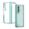 GOUHGKH Case for Samsung Galaxy Z Fold 4 5G, Plating Clear Z Fold 4 Case with Hinge Protection, Build-in Screen Protector and Camera Protection (Green)