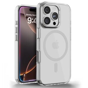GRIPP Stellar Mag-Safe Case for iPhone 16 Pro (6.3") 2024 | 8ft Drop-Tested with D30 Tech, Raised Camera Ring & Metal Buttons, Shock-Proof Bumper, Lightweight Transparent Back Cover - Transparent