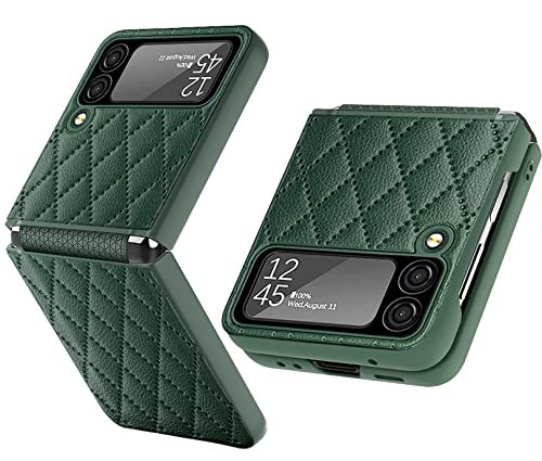 Hinge Cover Vegan Leather Case/Cover For Samsung Galaxy Z Flip4 5G / Galaxy Flip 4 5G Case Cover -