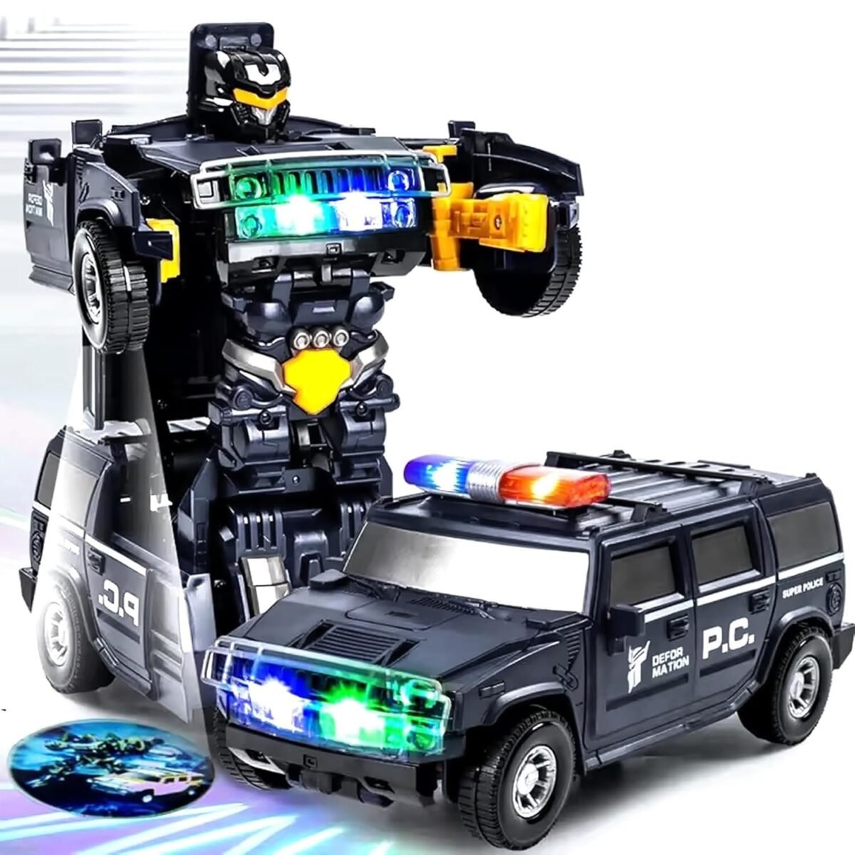 Kidology Transforming Robot Car With Light - Police Cars for Kids, Race Car to Robot Toy for Boys, Bump and Go Toddler Robot Toys - Image 7