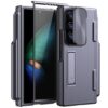 KJSK for Samsung Galaxy Z Fold 6 Case, with S Pen Holder, Built-in Hinge Protection & Screen Protector&Clamshell Camera Cover, Protective case for Z Fold 6(Flip-top Black)