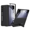 Leather Case for Samsung Galaxy Z Fold 5 | Inbuilt Stand Hybrid Back Cover (Black)