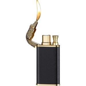 Lipzie [𝟏𝟓 𝐘𝐄𝐀𝐑𝐒 𝐖𝐀𝐑𝐑𝐀𝐍𝐓𝐘] Magic Dual Flame Lighter - Windproof Dual Jet Flame Butane Lighter For Outdoor And Indoor, Cool And Durable Design For Easy Lighting On The Go