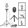 Osaka® 10" Professional Led Ring Light With Stand & Table Tripod For Mobile Phones & Camera, 3 Color Temperature Mode Lighting For Photo Shoot Youtube Video Shooting With Bluetooth For Andoid/Ios