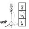 Osaka­® 10" Professional Led Ring Light With Tripod Stand For Mobile Phones & Camera, 3 Color Temperature Mode Dimmable Lighting For Photo Shoot Youtube Video Shooting