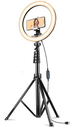Securinnov 14 Inch Led Ring Light With 7 Feet Tripod Stand For Mobile Phones & Camera, 3 Temperature Mode Dimmable Lighting, Photo-Shoot, Video Shoot, Makeup & More