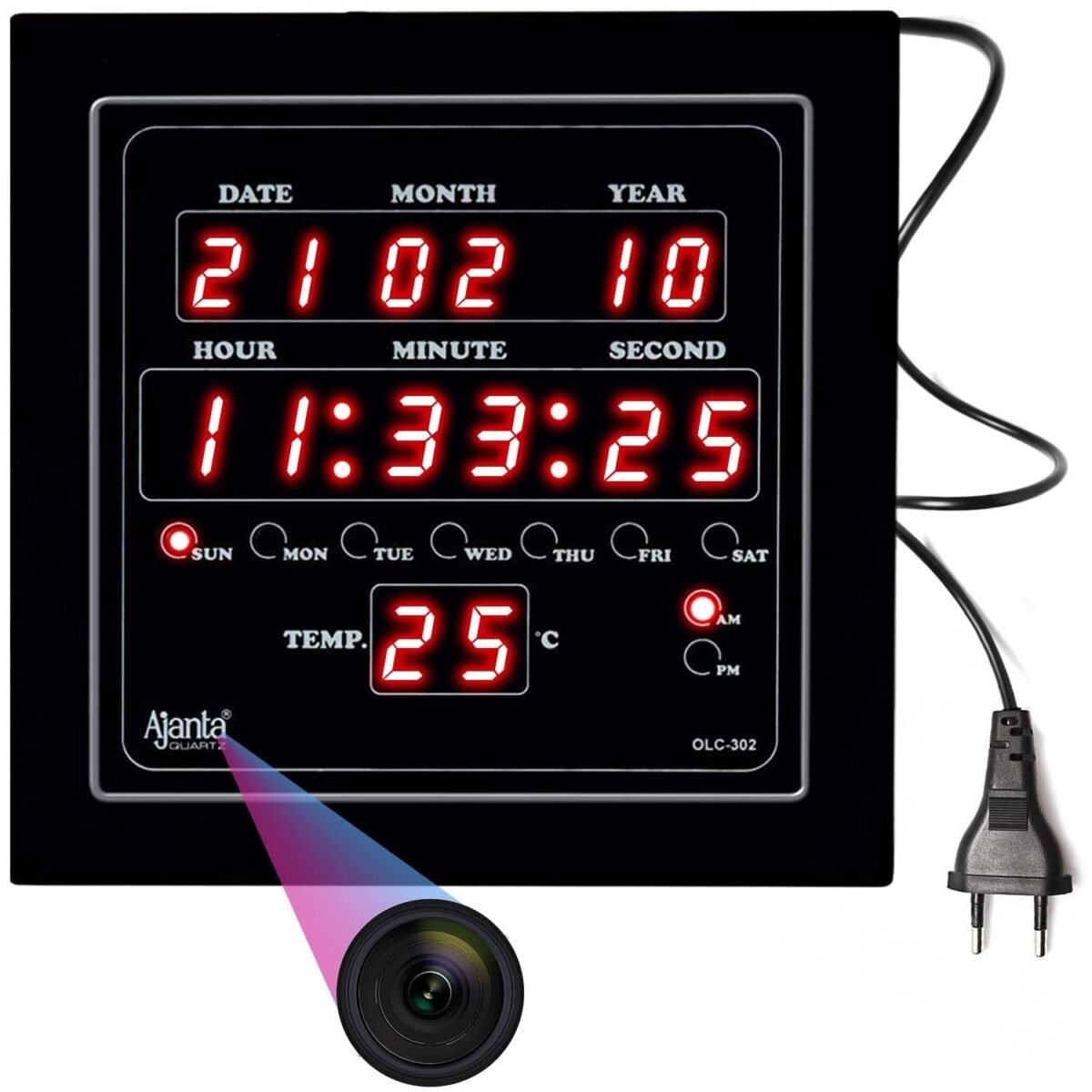 Sifer 1080P Full Hd Wall Clock Invisible Spy Camera For Home Hidden | Remote Monitoring | Cloud & Sd Card Storage | Nanny Hidden Camera With Audio & Video Recorder For Home & Office Security