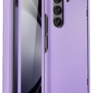 SIXBOX Slim Fit Designed for Samsung Galaxy Z Fold 5 Case, Ultra-Thin Z Fold 5 Case with Screen Protector & Hinge Protection, Support Wireless Charging Protective Phone Case for Z Fold 5, Purple
