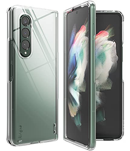 Slim Case Compatible With Samsung Galaxy Z Fold 3, Hard Polycarbonate Thin Transparent Premium Shockproof Lightweight Protective Phone Cover For Z Fold3 5G - Clear
