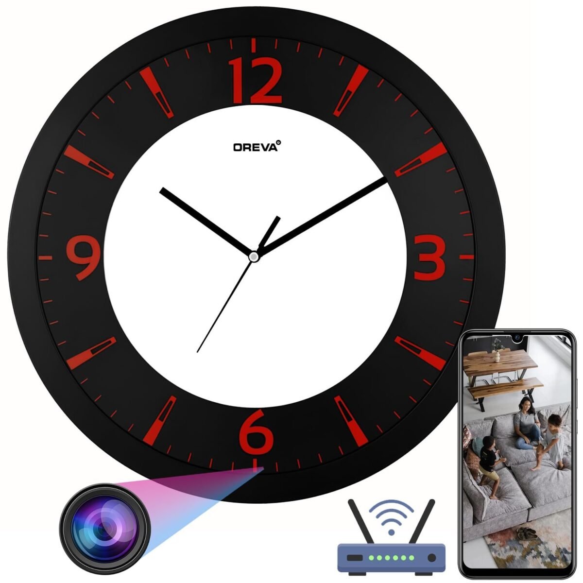Spy Mission Wifi Wall Clock Spy Camera Premium 4K Hd Quality Stylish Hidden Camera With Live Viewing New Version 32Gb Inbuilt Memory Long Recording 1080P Hd Camera For Indoor Home And Office - Image 5