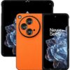 Suzii for One Plus Open Case Leather,PU Leather Hard PC Shell Ultra Thin Slim Durable Protective Phone Cover for Oneplus Open Leather Case (Orange)