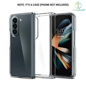 T TECLUSIVE Crystal Clear Transparent Case Compatible for Galaxy Z Fold 5 | Shockproof Protective Hard Slim Clear Cover with Camera Protection (Fold 5)