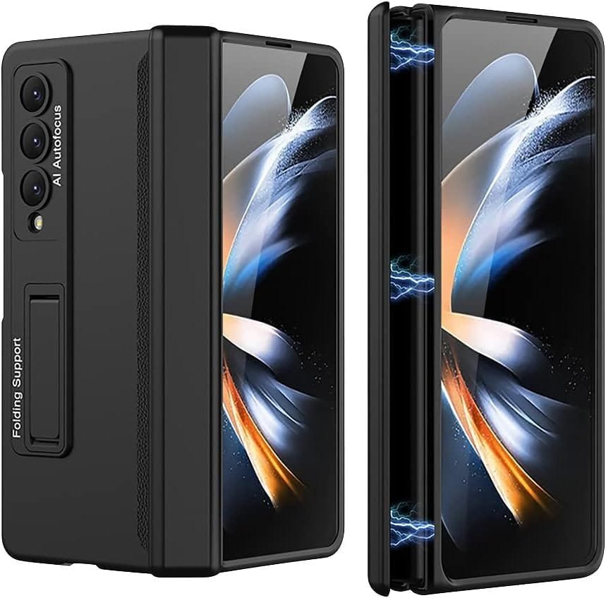 Techtrendz Magnetic Case For Samsung Galaxy Z Fold 4 Case Hinge Coverage Protective Case With Built-In Kickstand PC All-Inclusive Shockproof Cover