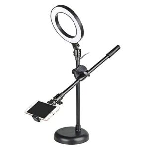 Techzere Overhead Shooting Tripod With 16 Cm USB Led Ring Light & Mobile Holder