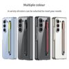 Transparent Slim Electroplated Back Case/Cover With Front Glass & Pen For Samsung Galaxy Z Fold5 / Galaxy Fold 5 Case Cover -