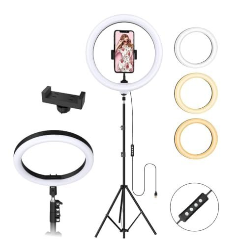 Tygot Professional Led Ring Light With 7 Feet Tripod Stand For Mobile Phones & Camera, 3 Temperature Mode Dimmable Lighting, Photo-Shoot, Video Shoot, Makeup & More