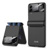 Ultra Thin Back Case/Cover For Galaxy Z Flip 4, Magnetic Hinge Protection And Inbuilt Glass Window Protection, Black