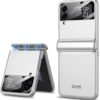 Ultra Thin Back Case/Cover For Galaxy Z Flip4 / Z Flip 4,Magnetic Hinge Protection And Inbuilt Glass Window Protection, White