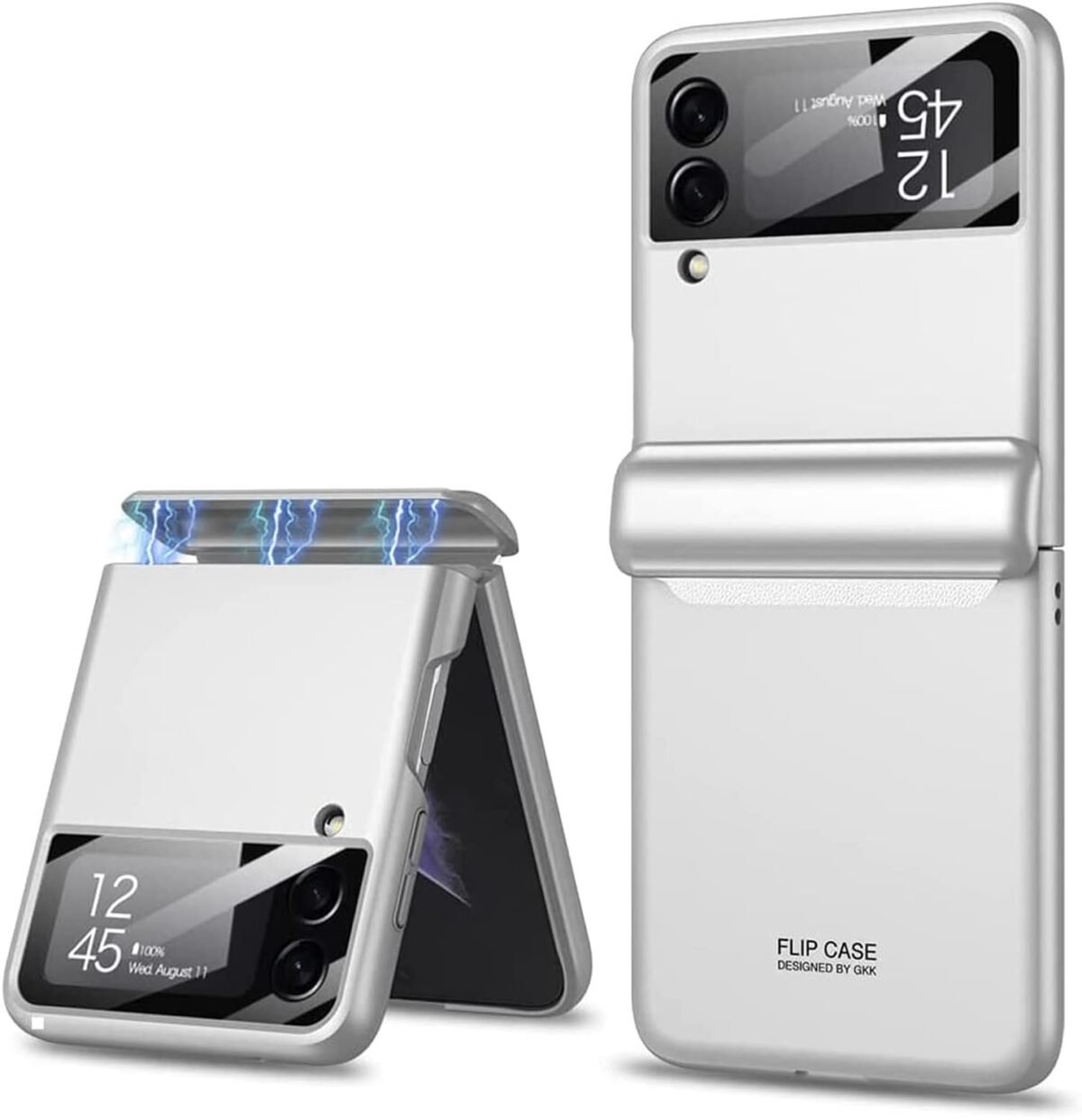 Ultra Thin Back Case/Cover For Galaxy Z Flip4 / Z Flip 4,Magnetic Hinge Protection And Inbuilt Glass Window Protection, White - Image 7