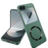 Ultra Thin Back Case/Cover With Back Screen Glass & Magnetic Charging Support For Samsung Galaxy Z Flip6 5G / Galaxy Flip 6 Case Cover - Forest Green