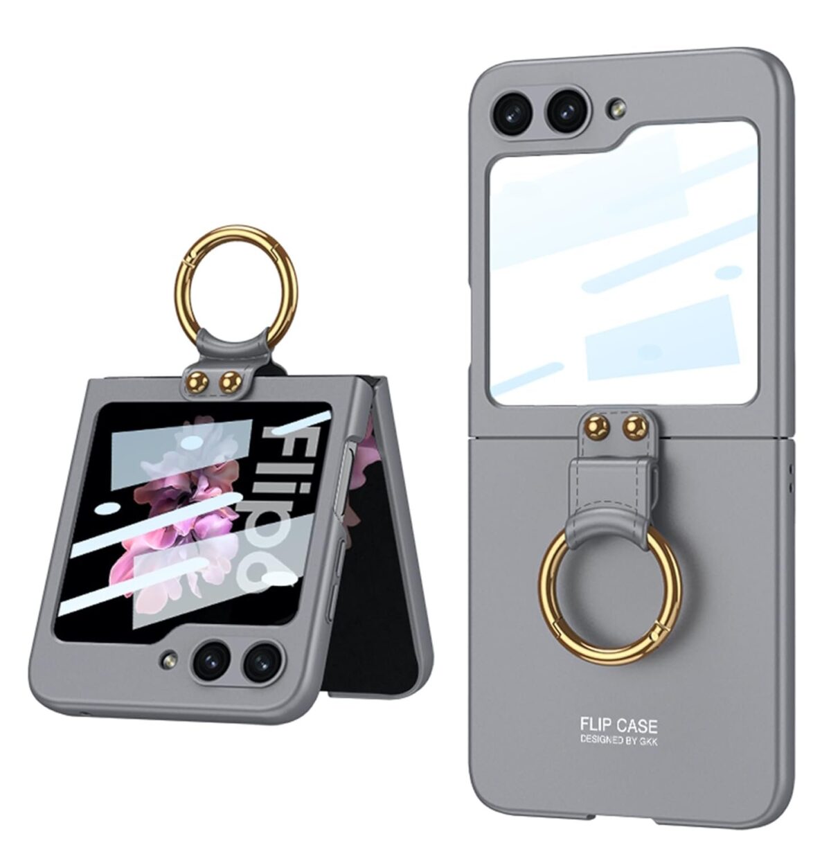Ultra Thin Back Case/Cover With Back Screen Glass & Ring For Samsung Galaxy Z Flip6 / Galaxy Flip 6 Case Cover - Matte Grey - Image 8