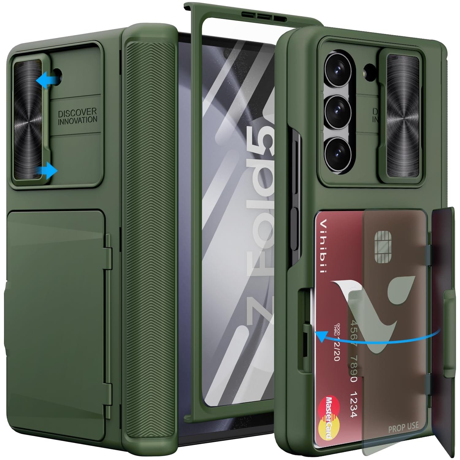 Vihibii For Galaxy Z Fold 5 Case/Cover With Card Holder