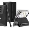 Wallet Flip Case Cover with Removable Pen Slot for Samsung Galaxy Z Fold6 / Galaxy Fold 6 Case Cover - (Leather | Matte Black)