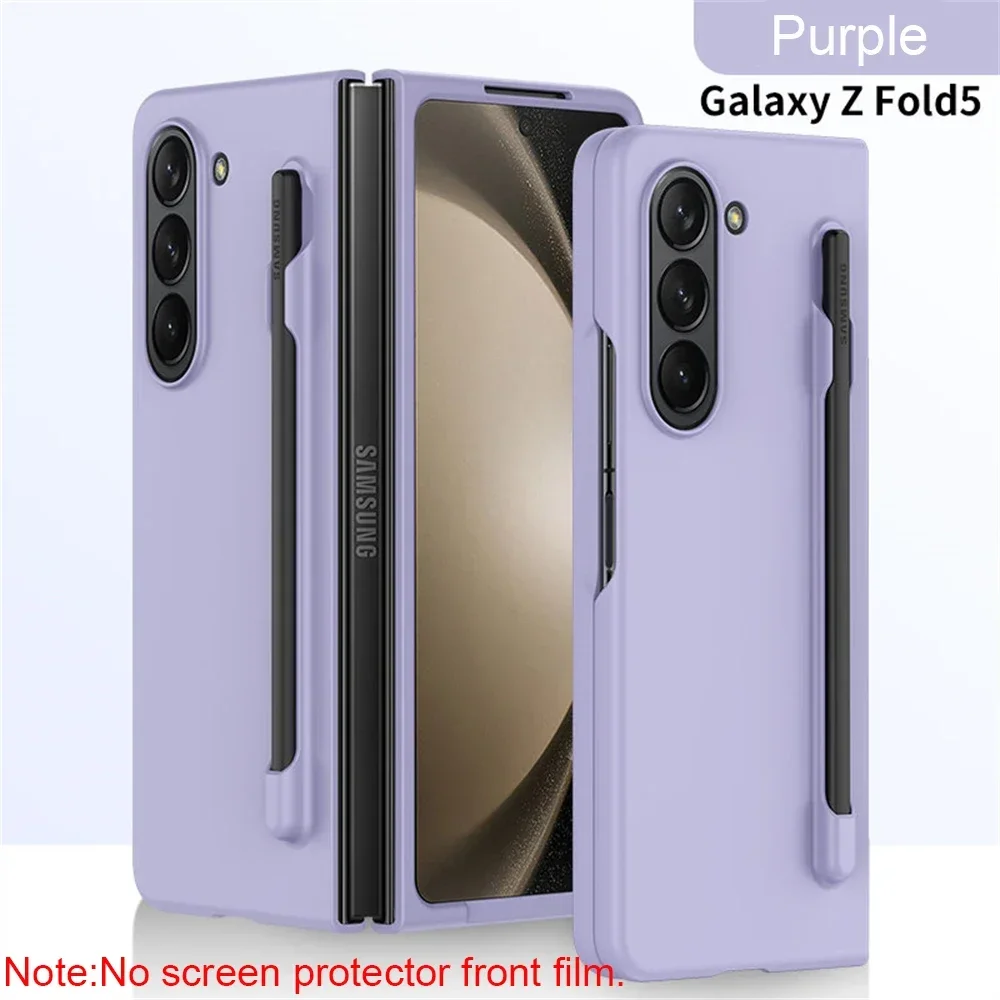 Skin Feel Slim Case for Samsung Galaxy Z Fold 6 5 4 3 with Stylus Pen Slot Holder Plastic Fold Shockproof Protection Hard Cover