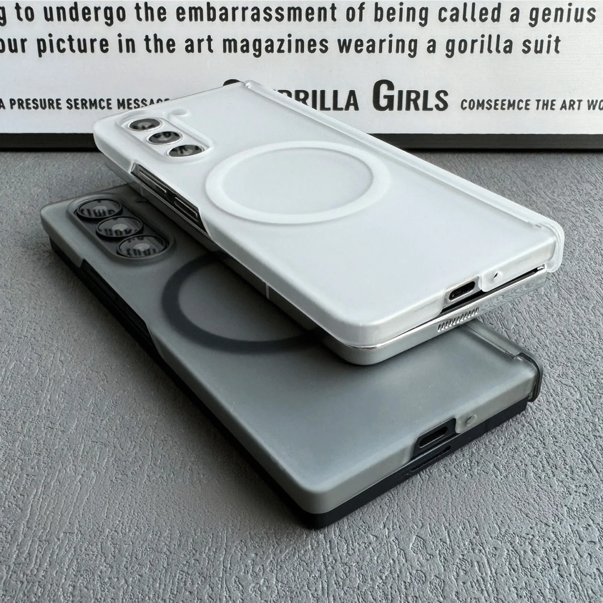 Slim Matte Hinge Protection Magsafe Case for Samsung Galaxy Z Fold 7 6 5 4 Fold7 Transparent Clear Black Magnet Phone Cover - Image 5